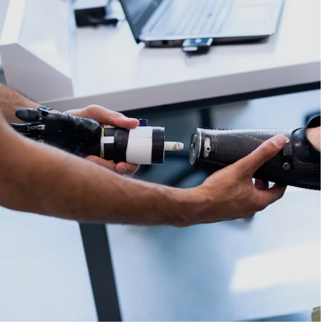A person connecting two charge points